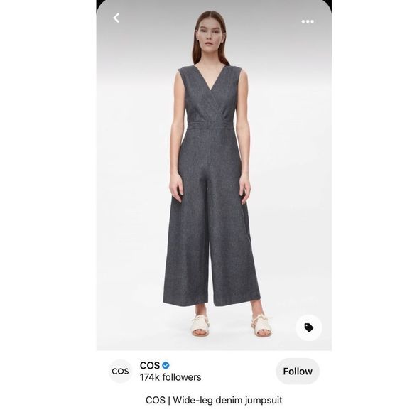 COS Pants - COS wide leg denim jumpsuit